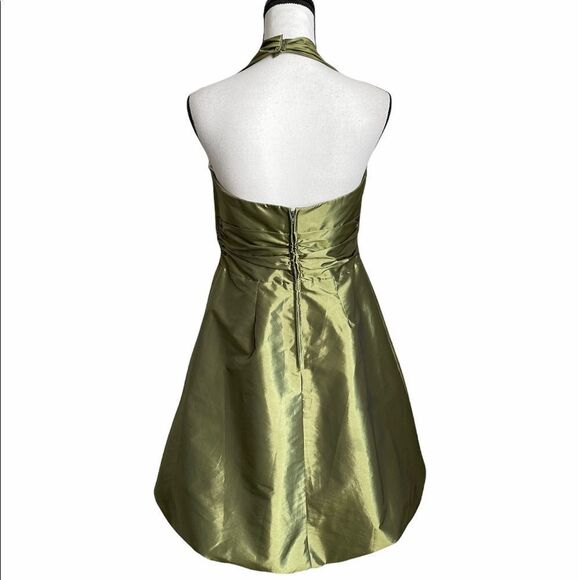 David's Bridal Halter Green Balloon Dress - Picture 4 of 4